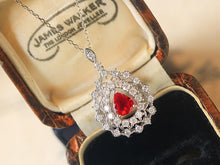 Load image into Gallery viewer, LUOWEND 18K White Gold Natural Ruby Necklace for Women
