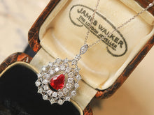 Load image into Gallery viewer, LUOWEND 18K White Gold Natural Ruby Necklace for Women
