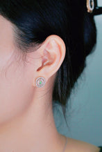 Load image into Gallery viewer, LUOWEND 18K White Gold Natural Green Diamond Earrings for Women
