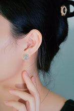 Load image into Gallery viewer, LUOWEND 18K White Gold Natural Green Diamond Earrings for Women
