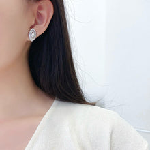 Load image into Gallery viewer, LUOWEND 18K White Gold Natural Diamond Stud Earrings for Women
