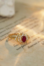 Load image into Gallery viewer, LUOWEND 18K Yellow Gold Real Natural Diamond&amp;Ruby Ring for Women
