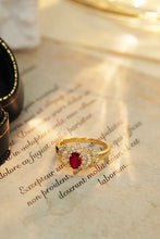 Load image into Gallery viewer, LUOWEND 18K Yellow Gold Real Natural Diamond&amp;Ruby Ring for Women
