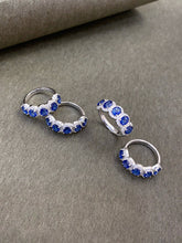 Load image into Gallery viewer, LUOWEND 18K White Gold Natural Diamond and Sapphire Ring for Women
