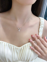 Load image into Gallery viewer, LUOWEND 18K White Gold Natural Diamond Necklace for Women
