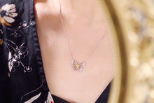 Load image into Gallery viewer, LUOWEND 18K White Gold Real Natural Yellow Diamond Necklace for Women
