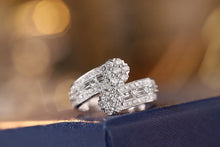 Load image into Gallery viewer, LUOWEND 18K White Gold Real Natural Diamond Ring for Women
