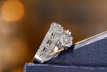Load image into Gallery viewer, LUOWEND 18K White Gold Real Natural Diamond Ring for Women
