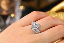 Load image into Gallery viewer, LUOWEND 18K White Gold Real Natural Diamond Ring for Women
