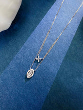 Load image into Gallery viewer, LUOWEND 18K White Gold Natural Diamond Necklace for Women
