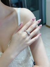 Load image into Gallery viewer, LUOWEND 18K White Gold Natural Diamond Ring for Women
