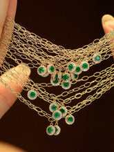 Load image into Gallery viewer, LUOWEND 18K Yellow Gold Fine Jewelry Real Natural Emerald Bracelet for Women
