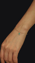 Load image into Gallery viewer, LUOWEND 18K Yellow Gold Fine Jewelry Real Natural Emerald Bracelet for Women
