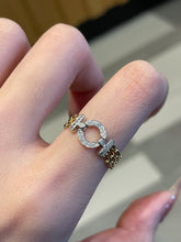 Load image into Gallery viewer, LUOWEND 18K White+Yellow Gold Natural Diamond Ring for Women
