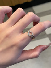 Load image into Gallery viewer, LUOWEND 18K White+Yellow Gold Natural Diamond Ring for Women
