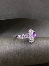 Load image into Gallery viewer, LUOWEND 18K White Gold Natural Diamond and Sapphire Ring for Women
