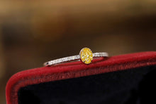 Load image into Gallery viewer, LUOWEND 18K White Gold Real Natural Yellow Diamond Ring for Women
