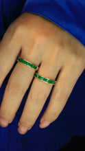 Load image into Gallery viewer, LUOWEND 18K Yellow Gold Natural Emerald Ring for Women
