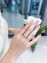 Load image into Gallery viewer, LUOWEND 18K White Gold Natural Diamond Ring for Women
