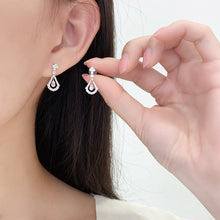 Load image into Gallery viewer, LUOWEND 18K White Gold Natural Diamond Earrings for Women
