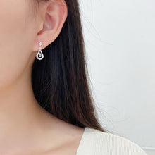 Load image into Gallery viewer, LUOWEND 18K White Gold Natural Diamond Earrings for Women

