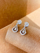 Load image into Gallery viewer, LUOWEND 18K White Gold Natural Diamond Earrings for Women
