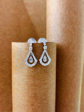 Load image into Gallery viewer, LUOWEND 18K White Gold Natural Diamond Earrings for Women
