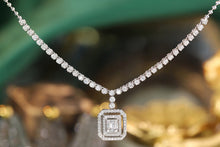 Load image into Gallery viewer, LUOWEND 18K White Gold Real Natural Diamond Necklace for Women
