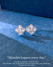 Load image into Gallery viewer, LUOWEND 18K White Gold Natural Diamond Earrings for Women
