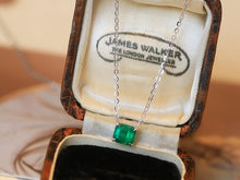 Load image into Gallery viewer, LUOWEND 18K White Gold Natural Emerald Necklace for Women
