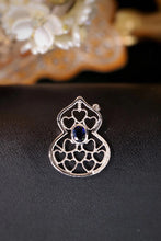 Load image into Gallery viewer, LUOWEND 18K White Gold Real Natural Sapphire and Diamond Necklace for Women
