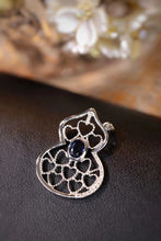 Load image into Gallery viewer, LUOWEND 18K White Gold Real Natural Sapphire and Diamond Necklace for Women
