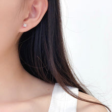 Load image into Gallery viewer, LUOWEND 18K White Gold Natural Diamond Earrings for Women

