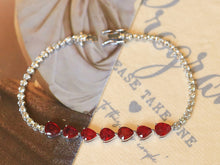 Load image into Gallery viewer, LUOWEND 18K White Gold Natural Ruby Bracelet for Women
