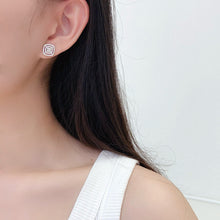 Load image into Gallery viewer, LUOWEND 18K White Gold Natural Diamond Earrings for Women
