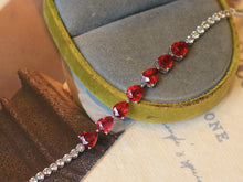 Load image into Gallery viewer, LUOWEND 18K White Gold Natural Ruby Bracelet for Women
