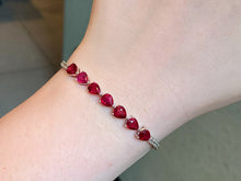Load image into Gallery viewer, LUOWEND 18K White Gold Natural Ruby Bracelet for Women
