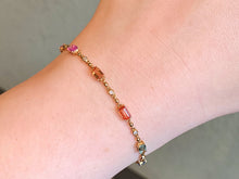 Load image into Gallery viewer, LUOWEND 18K Rose Gold Natural Sapphire Bracelet for Women
