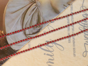 LUOWEND 18K White Gold Natural Ruby Bracelet for Women