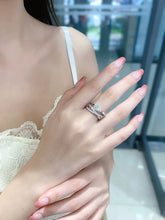 Load image into Gallery viewer, LUOWEND 18K White Gold Natural Diamond Ring for Women

