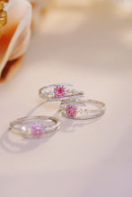 Load image into Gallery viewer, LUOWEND 18K White Gold Real Natural Pink Diamond Ring for Women
