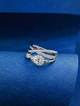 Load image into Gallery viewer, LUOWEND 18K White Gold Natural Diamond Ring for Women

