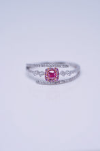Load image into Gallery viewer, LUOWEND 18K White Gold Real Natural Pink Diamond Ring for Women
