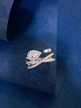 Load image into Gallery viewer, LUOWEND 18K White Gold Natural Diamond Ring for Women
