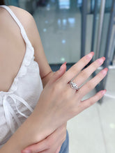 Load image into Gallery viewer, LUOWEND 18K White Gold Natural Diamond Ring for Women
