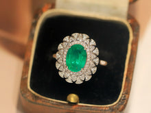 Load image into Gallery viewer, LUOWEND 18K White Gold Natural Emerald Ring for Women
