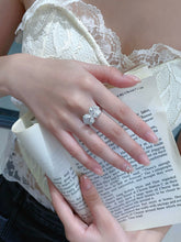Load image into Gallery viewer, LUOWEND 18K White Gold Natural Diamond Ring for Women
