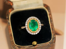 Load image into Gallery viewer, LUOWEND 18K White Gold Natural Emerald Ring for Women
