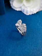 Load image into Gallery viewer, LUOWEND 18K White Gold Natural Diamond Ring for Women
