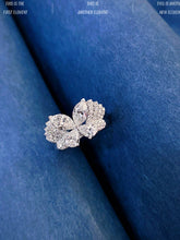 Load image into Gallery viewer, LUOWEND 18K White Gold Natural Diamond Ring for Women
